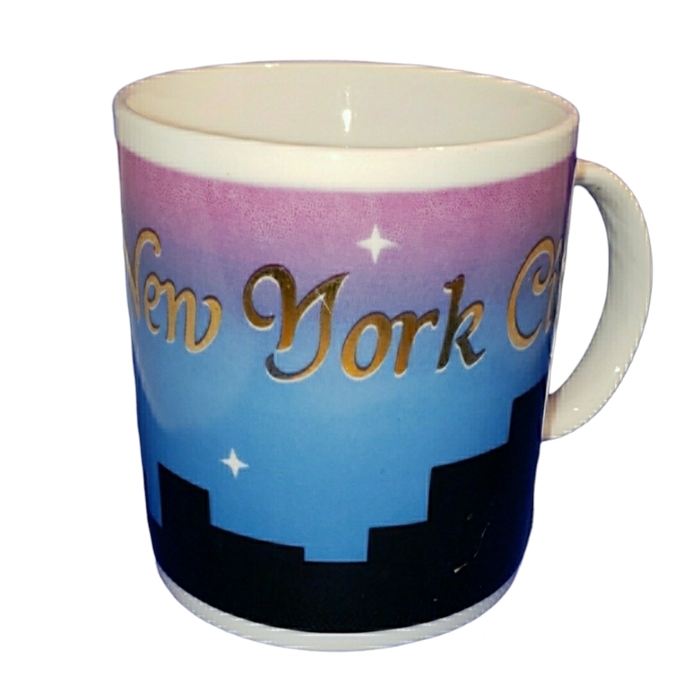 New York City Skyline Mug Blue Pink